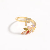 Delicate Initial Leaf Ring