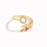 Delicate Initial Leaf Ring