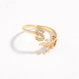 Delicate Initial Leaf Ring