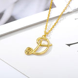 Rose Letter Necklace