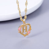 Initial Flower Letter Pendant Necklace