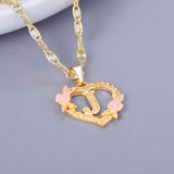 Initial Flower Letter Pendant Necklace