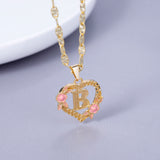 Initial Flower Letter Pendant Necklace