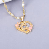 Initial Flower Letter Pendant Necklace