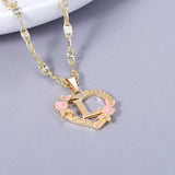 Initial Flower Letter Pendant Necklace