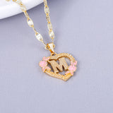 Initial Flower Letter Pendant Necklace