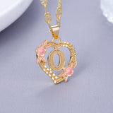 Initial Flower Letter Pendant Necklace